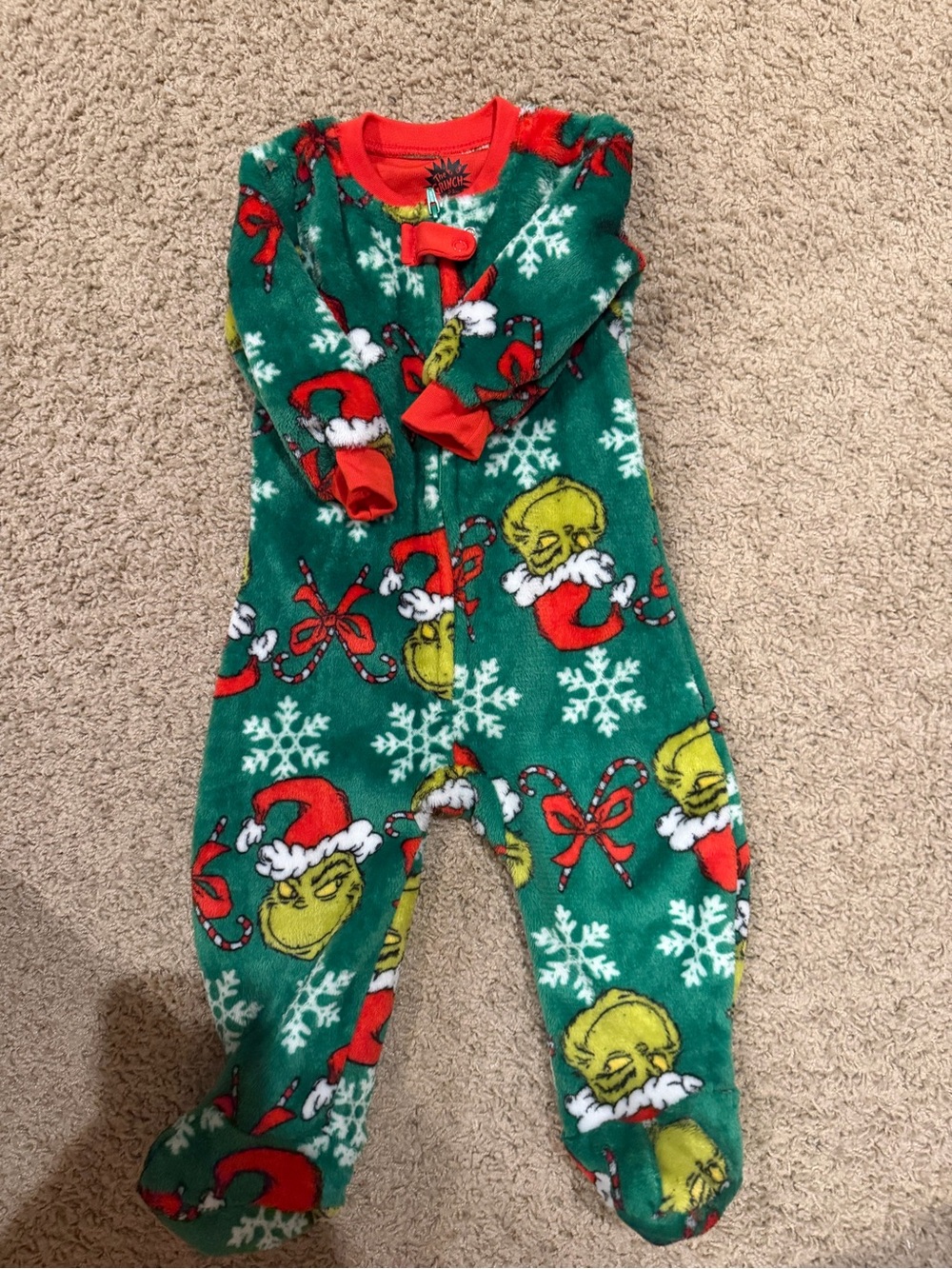 Grinch pajamas Sleeper 12mo